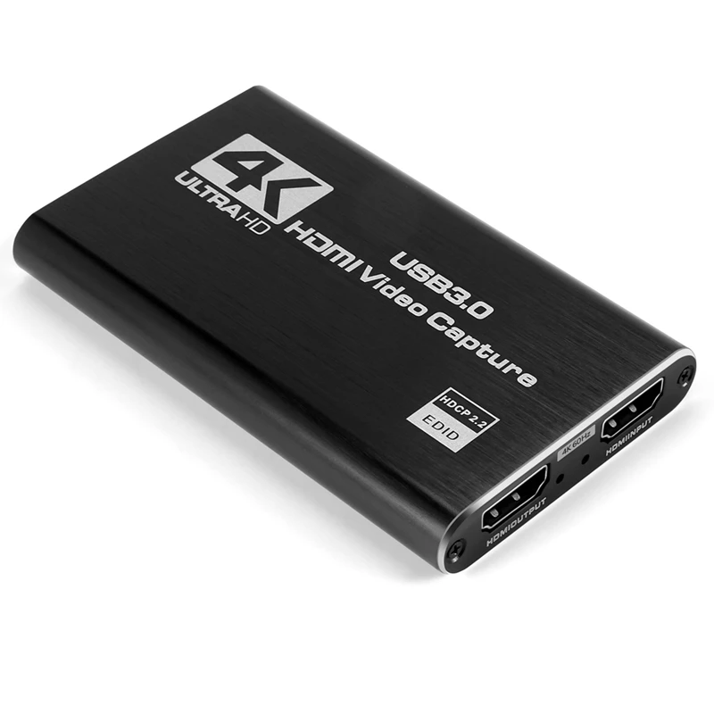 

Карта захвата игр, карта захвата аудио-и видеосъемки USB 3,0 4K с HDMI Loop-Out 1080P 60FPS для прямой трансляции для PS4, переключатель