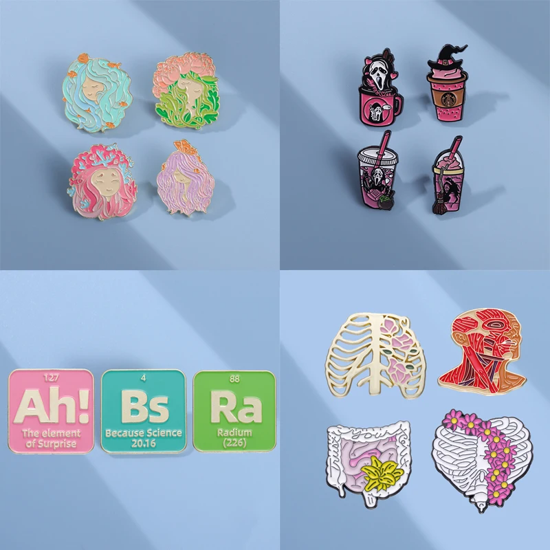 

Cartoon Cute Butterfly Brooches For Women Horror Movie Scream Enamel Pins Set Lapel Pins For Backpack Jewelry Wholesale