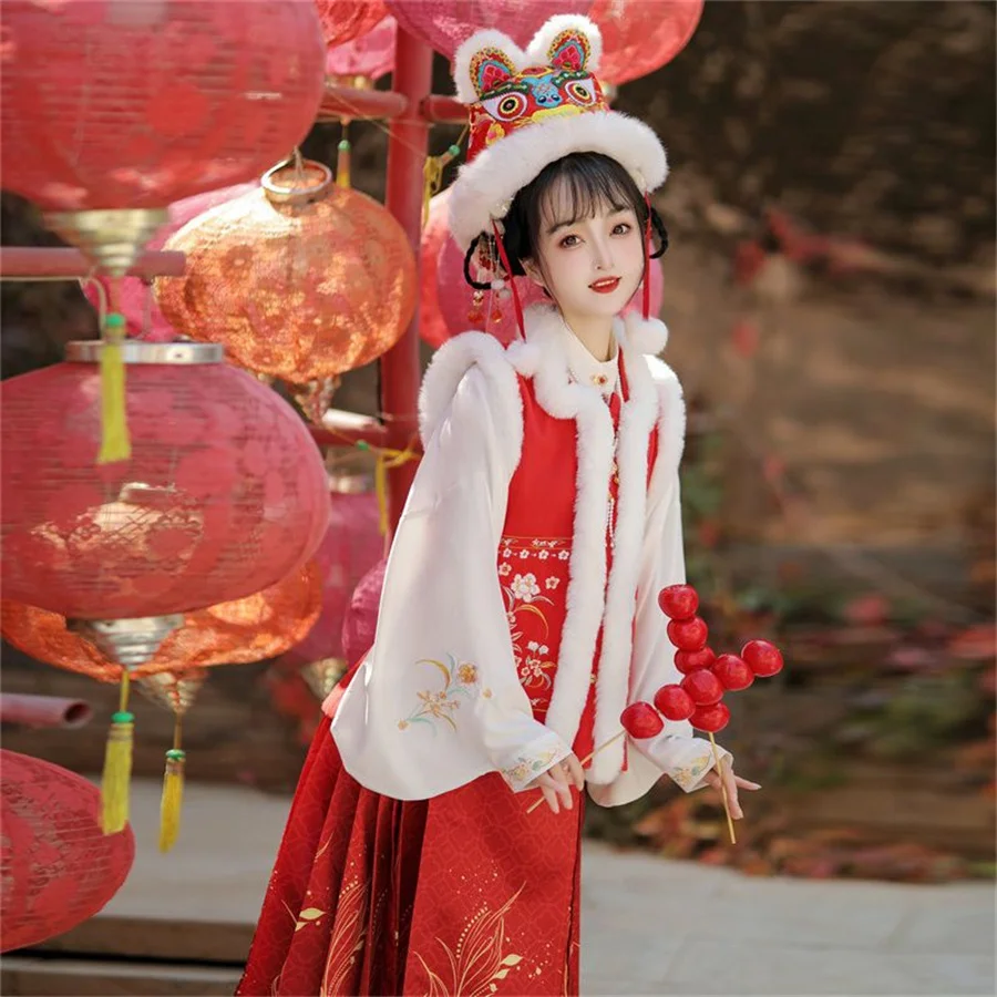 Стильная осенне-зимняя юбка в стиле мин ханьфу для конского хвоста китайское