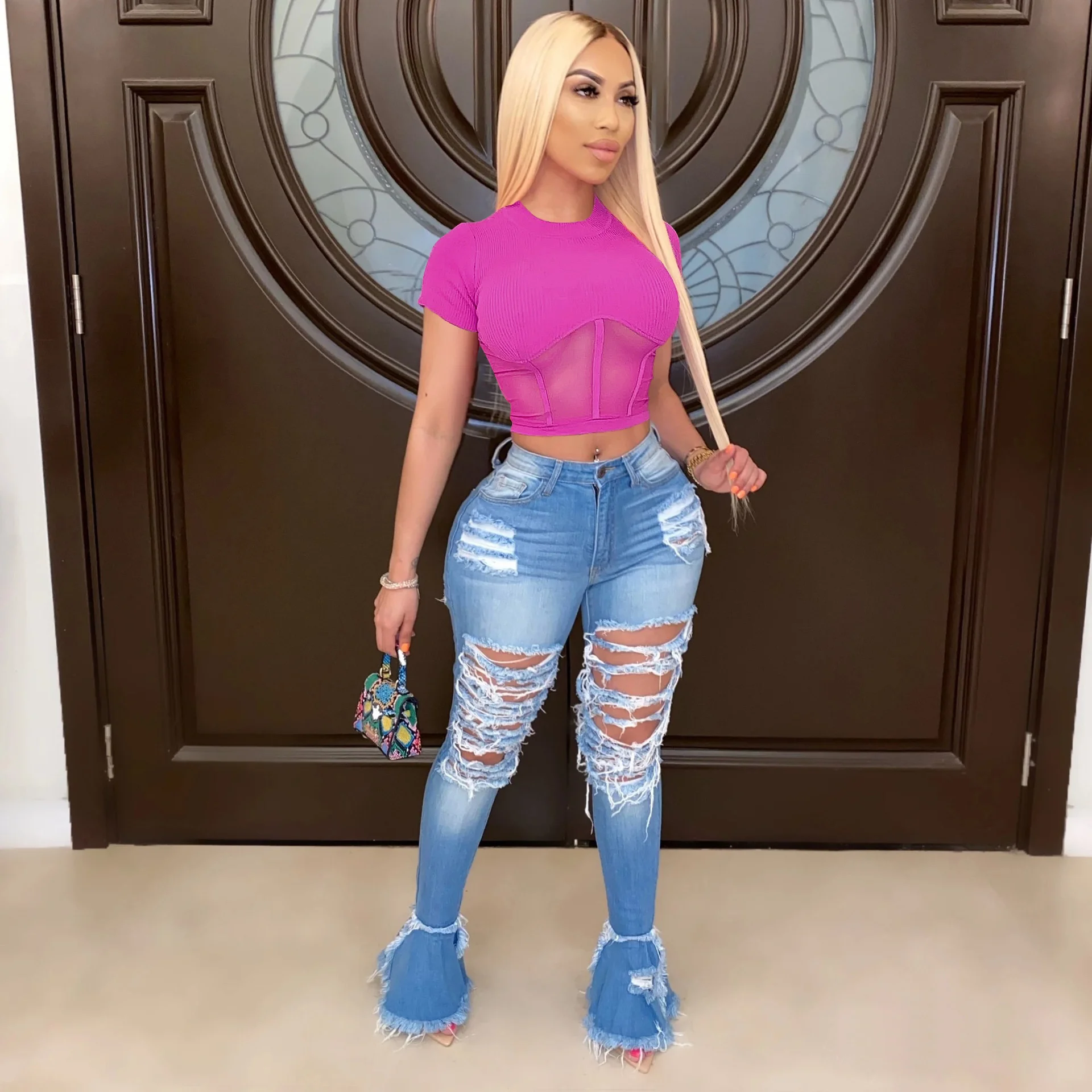 

Женская облегающая футболка с коротким рукавом, модель 2020 от производителя Gx0274