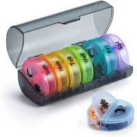 portable weekly pill organizer case rainbow 7 days pill box organizer weekly pillbox for tablets vitamins fish oils