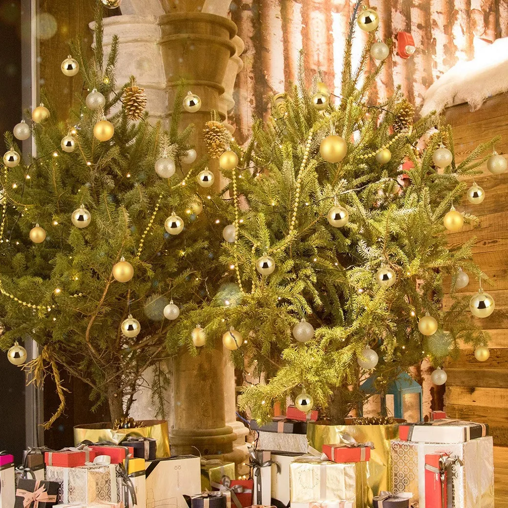 24 шт. украшения в виде рождественских шаров 2023 блестящие безделушки подвесные