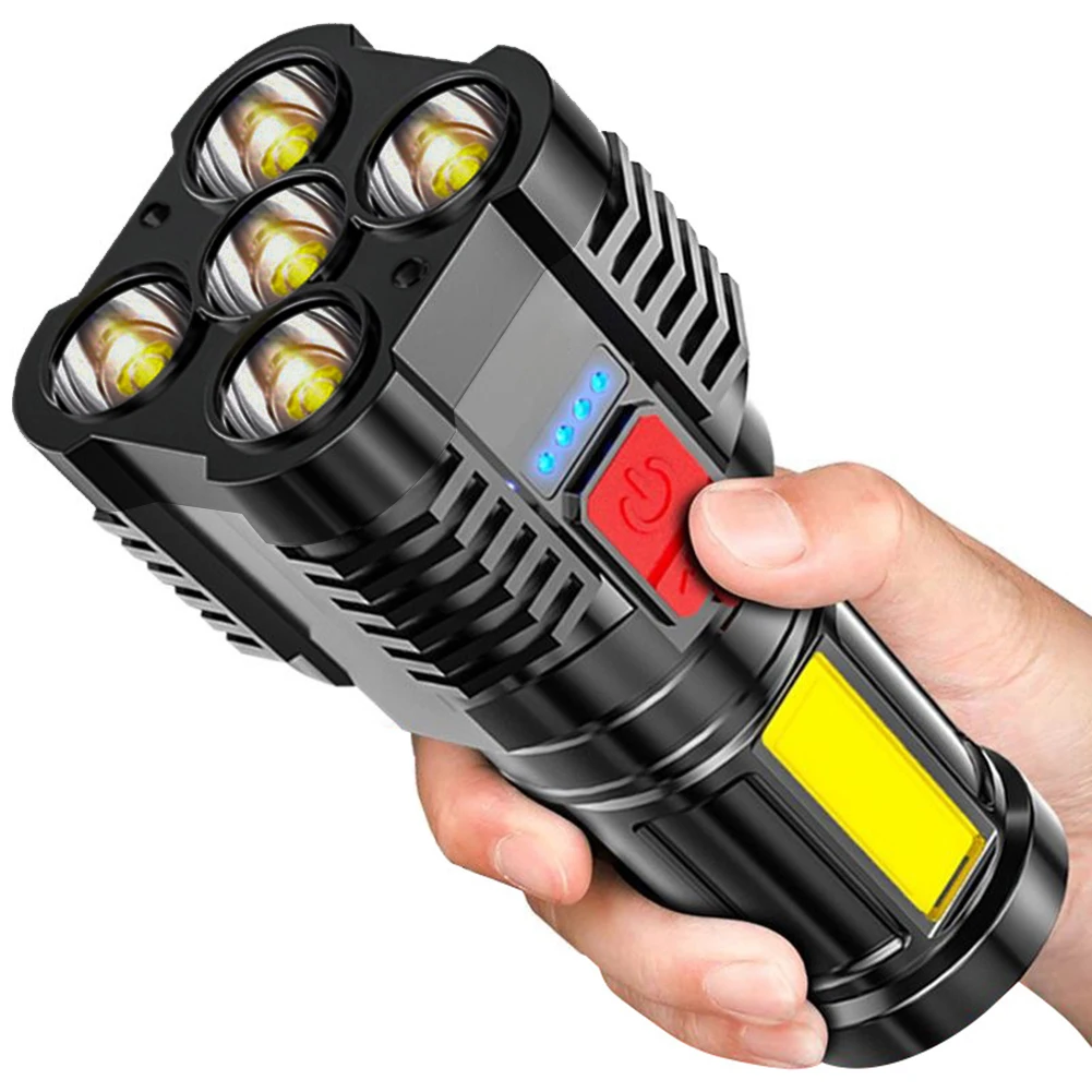 

5 LED Mini Flashlight Portable Torch USB Rechargeable Outdoor Waterproof Spotlight Walking Camping Work Emergency Light