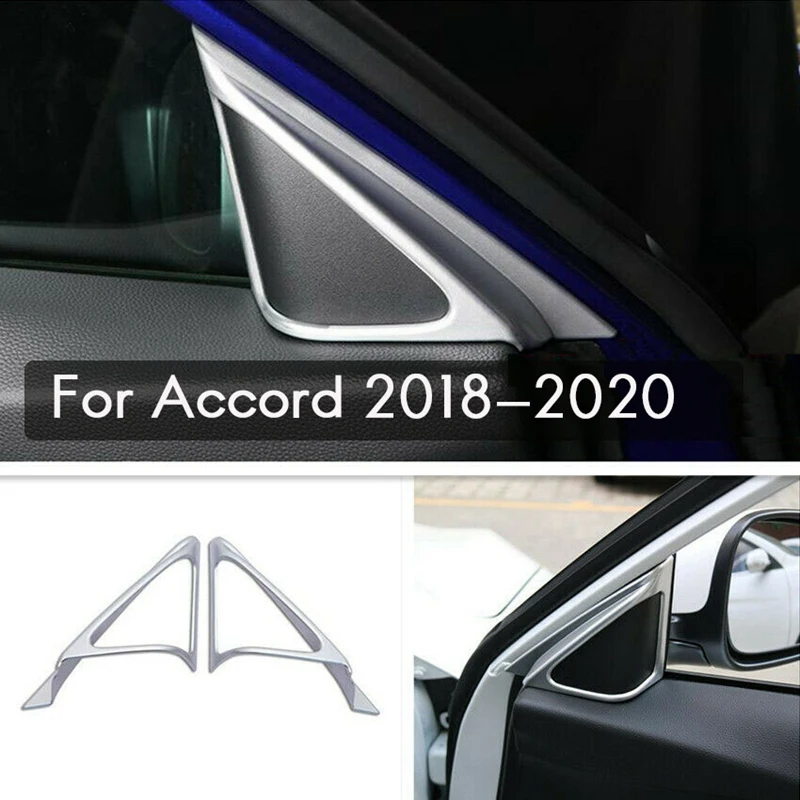 

Silver Internal Side Door Speaker a Pillar Sound Cover Trim for Honda Accord 2018-2020 10Th