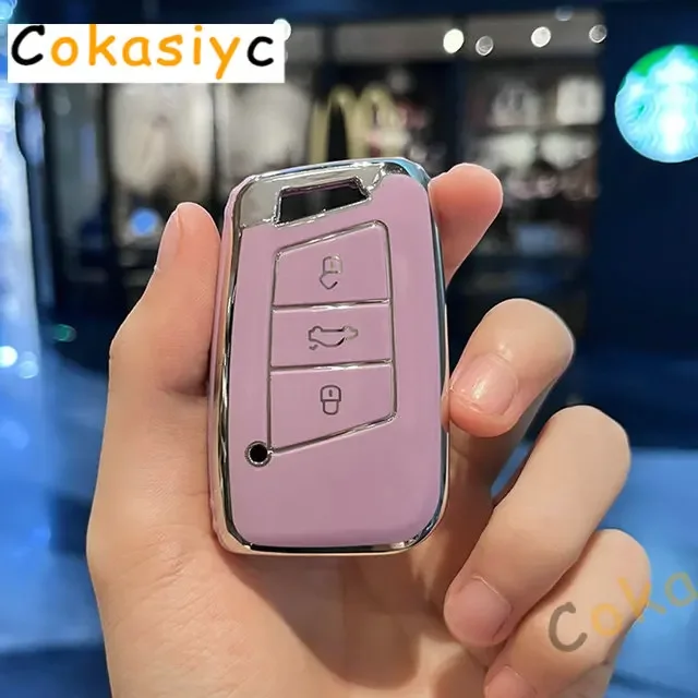 

Для VW Volkseagen Passat B8 Magotan для Skoda Superb A7 Kodiaq чехол для сиденья брелок из ТПУ автомобильный смарт-ключа чехол сумка модный брелок