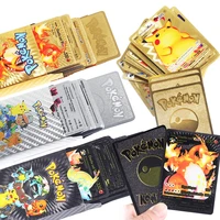 japanese anime pokemon toys 55set of 3d stereo pokemon gold foil cards childrens english spanish boys collection cards