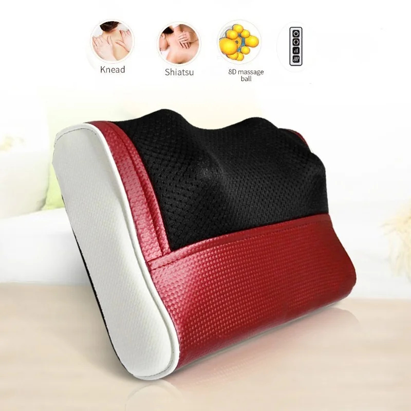 

Infrared Heating Neck Shoulder Back Body Electric Massage Pillow Shiatsu Device Cervical Health Massageador Relaxation