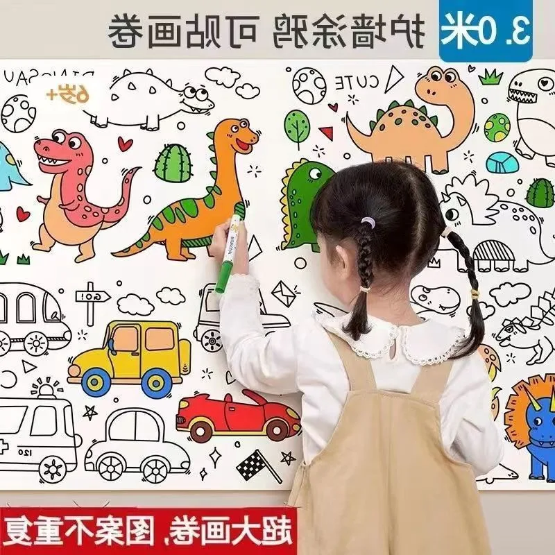 

Граффити свиток детская большая картина бумага раскраска длинный холст детский сад ребенок картина свиток может быть прикреплена к