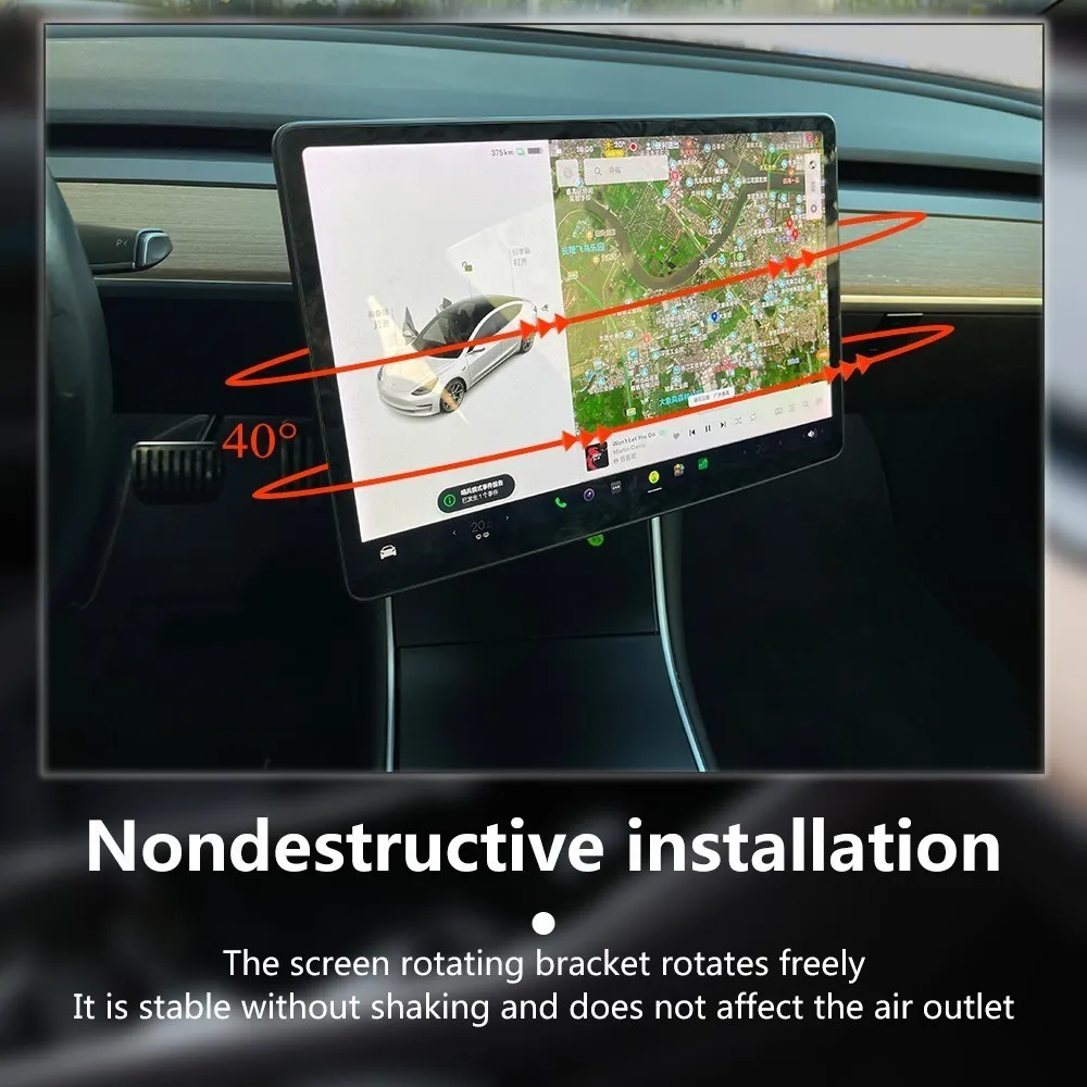 

Center Control Screen Swivel Bracket For Tesla Model 3 Y 2017-2022 Car Screen Modification Metal Rotating Bracket Accessories