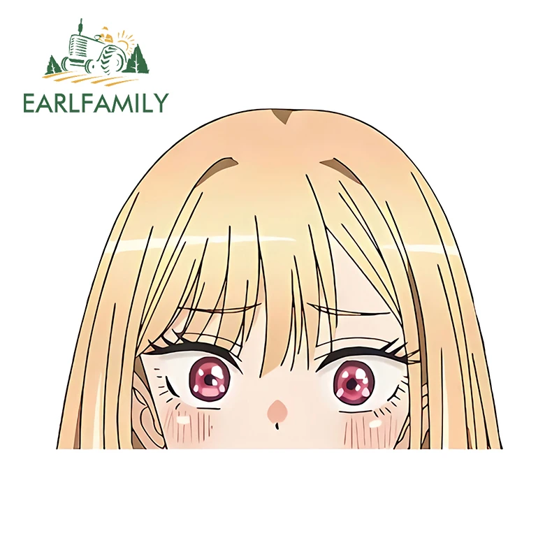 EARLFAMILY 13 см x 9 rayдыня Chibi автомобильные наклейки Peeker аниме желтые волосы аксессуары