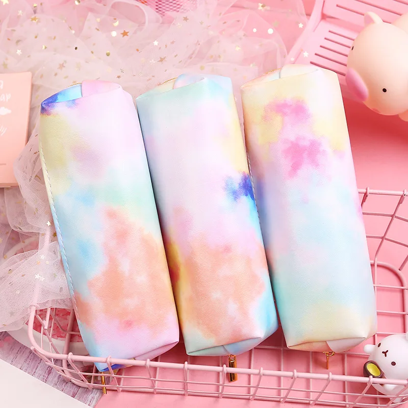 

Cute Refreshing Artistic Cosmetic Bag Female Girl Heart Dream Colorful Series Pencil Case Stationery Case Buggy Bag