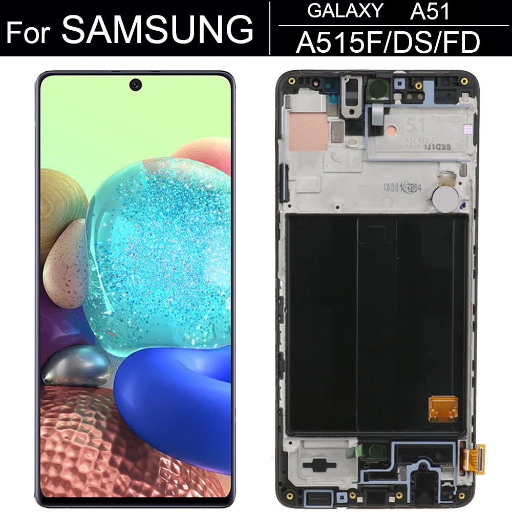 

Новый дисплей 6,5 ''для Samsung Galaxy A51 LCD A515 A515F A515F/DS A515FD, сенсорный экран с рамкой и дигитайзером в сборе