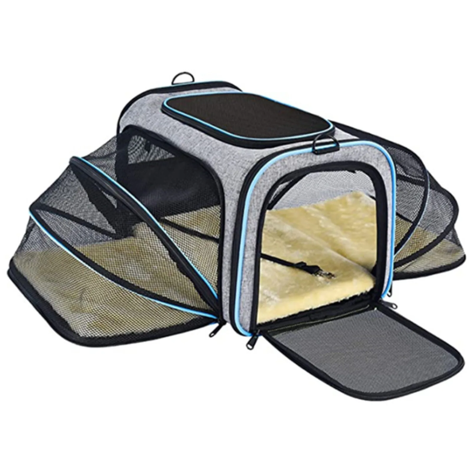 

Pet Carrier For Cat Airline Approved Expandable Foldable Soft Dog Carrier 5 Open Doors Reflective Tapes Kitten Puppy Travel Bag