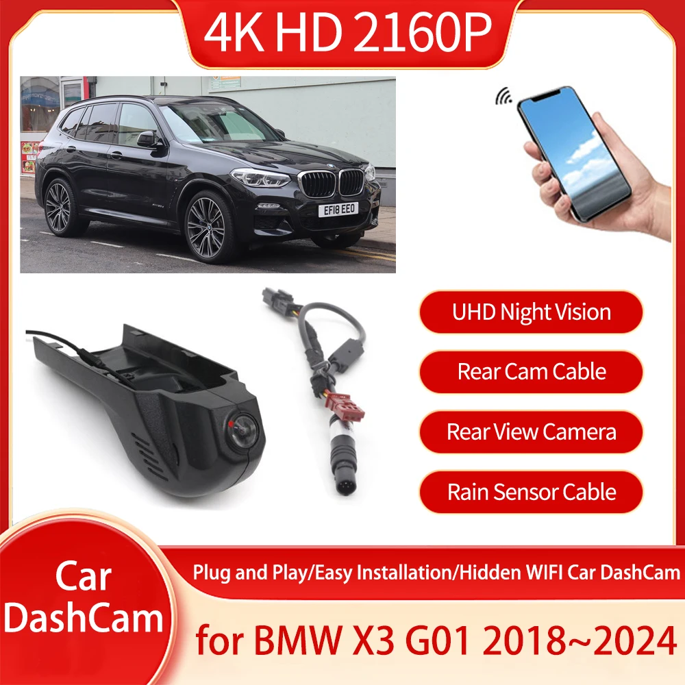 

For BMW X3 G01 2018 2019 2020 2021 2022 2023 2024 New Plug And Play Night Vision Driving Recorder Vehicle Front And Rear Cameras