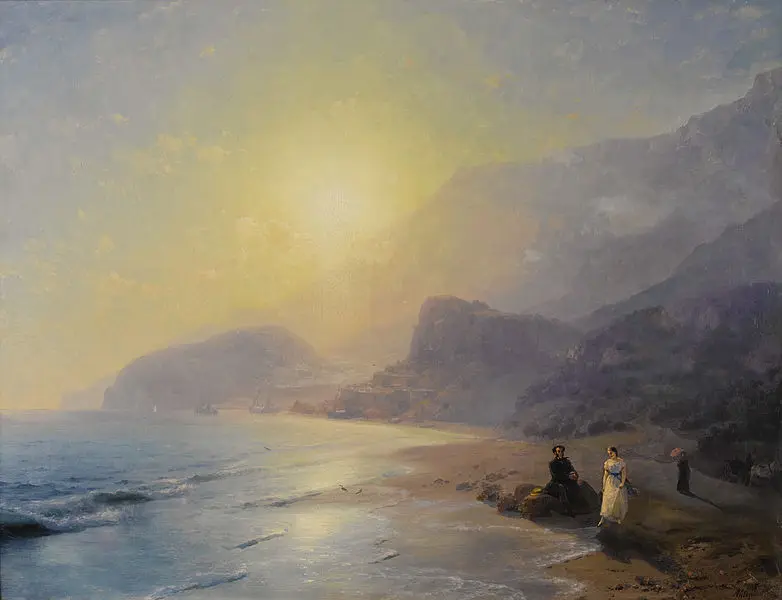 

wholesale art-Ivan Aivazovsky Sea seascape Pushkin at the Waters Edge 1886 GOOD PRINT ART painting ON CANVAS--free shipping