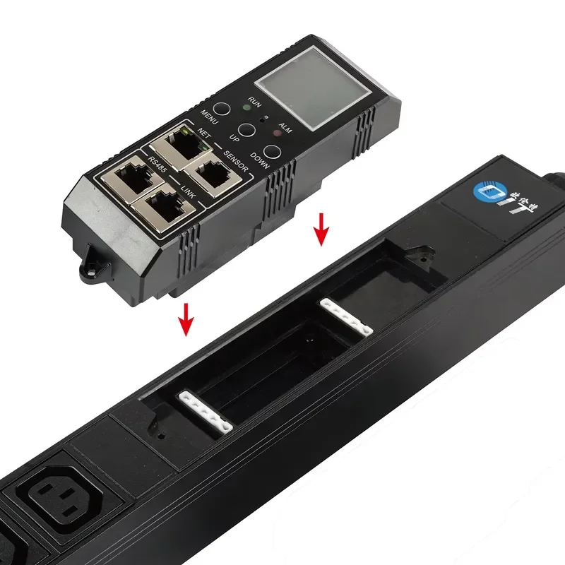 Фото Интеллектуальный PDU-блок 30А с разъемами C13/C19, LED-дисплеем и RS485 для монтажа в стойку, для центров обработки данных №3