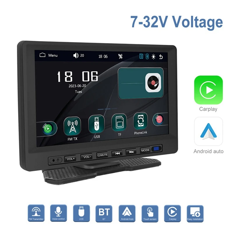 Портативный 7-дюймовый автомобильный радиоприемник MP5 Smart Player Беспроводной Carplay