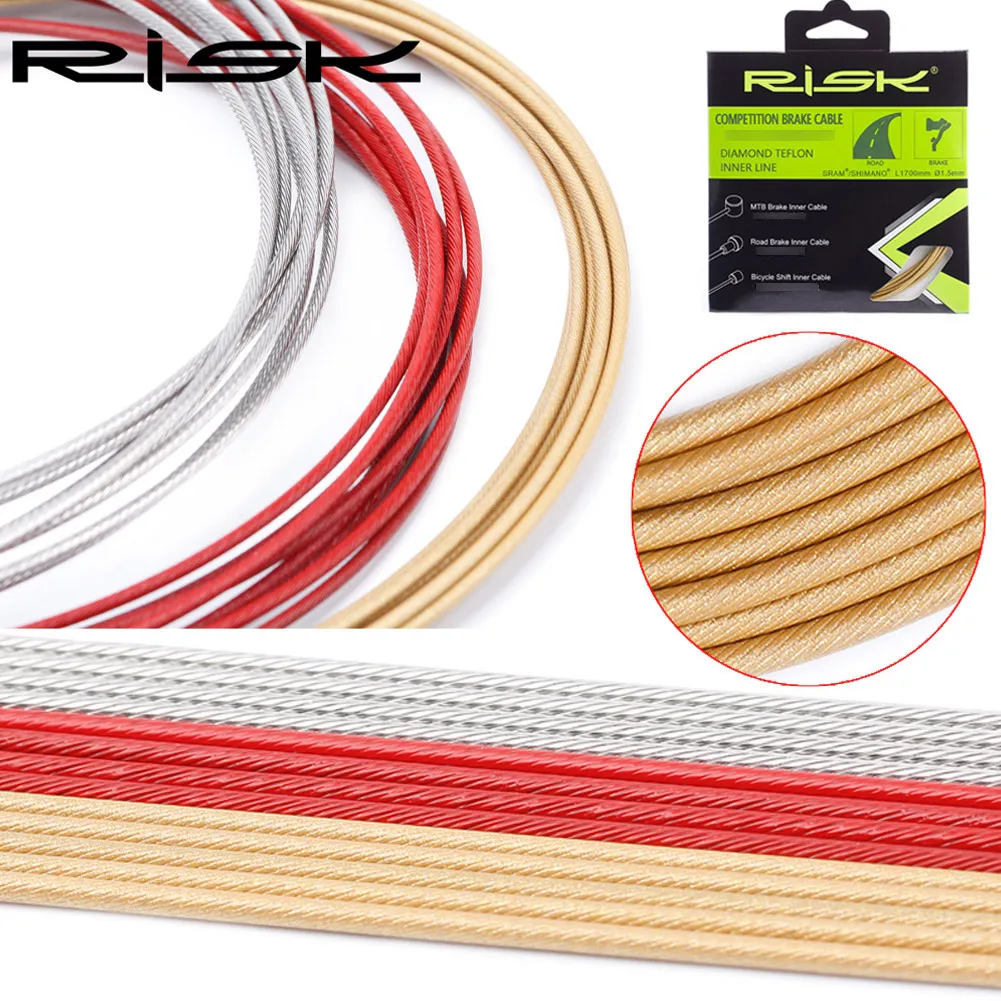 

RISK Stainles Steel Grinding Inner Line For MTB Coated Shifting Brake Cable Line 1700mm-2100mm Road Bike Front Rear Derailleur