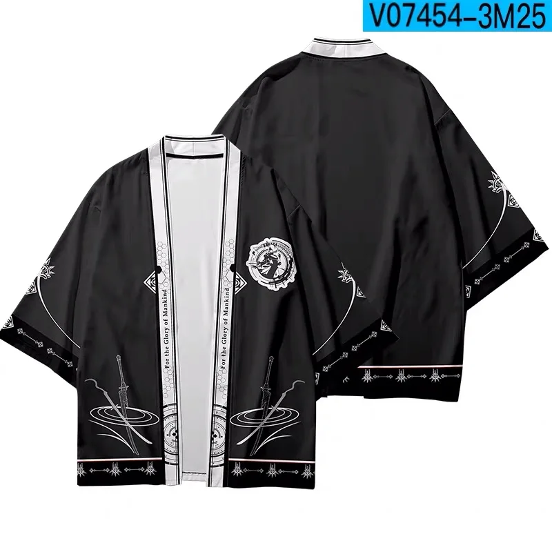 

Game NieR:Automata 3D Printing Japanese Kimono Haori Yukata Cosplay Women/Mens Fashion Summer Casual Cool Short Sleeve Cardigan