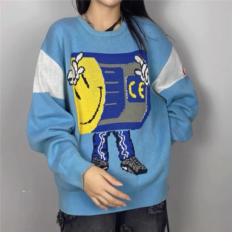 

Oversize Blue CAVEMPT C.E Sweater Crewneck Jacquard Cav Empt Sweater Men Woman 1:1 High Quality Sweaters