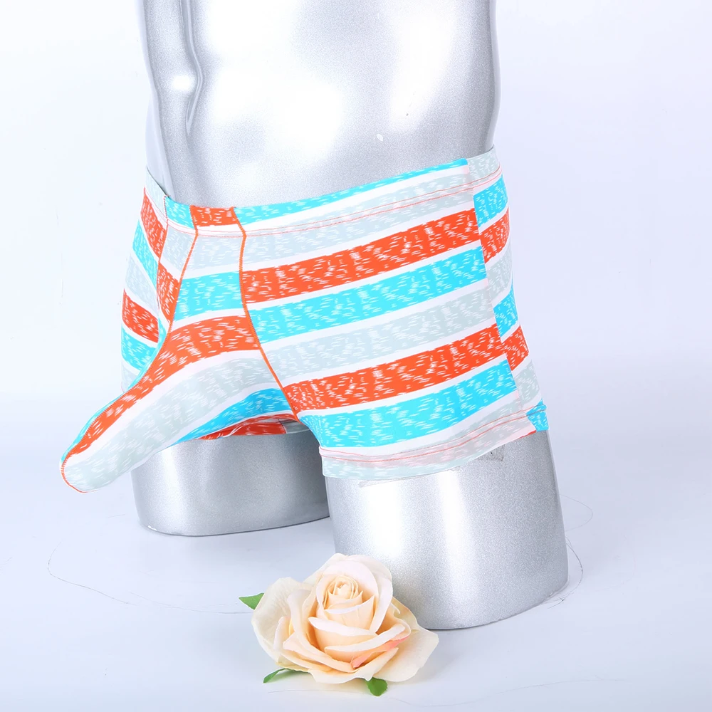 Мужские трусы-боксеры из ледяного шелка с носом слона дышащие сеткой бикини