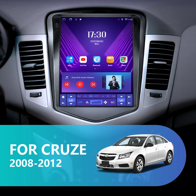 srnubi android 11 tesla style car radio for chevrolet cruze j300 2008 2012 2 din multimedia player gps 2din carplay stereo dvd free global shipping