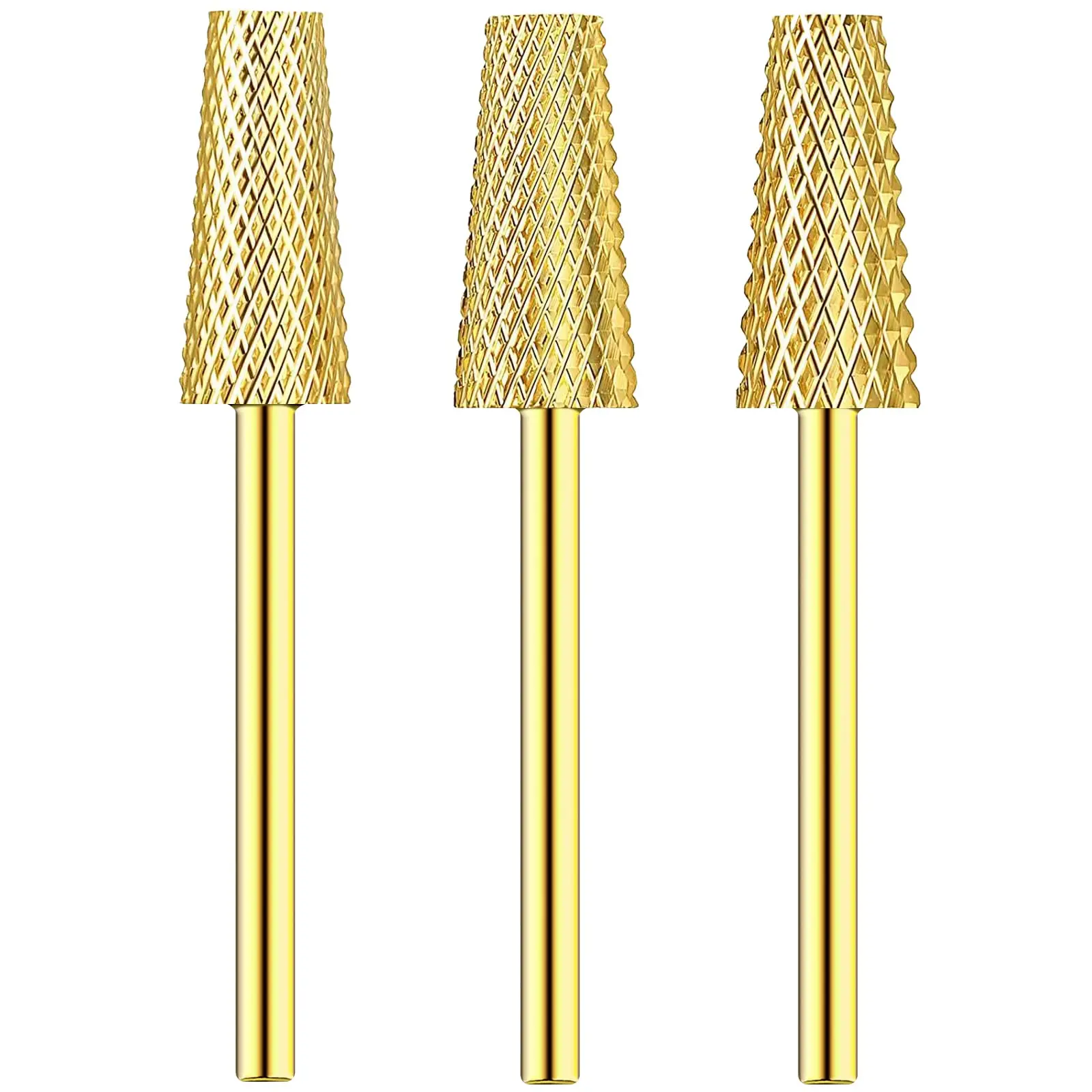 

Carbide Nail Drill Bits 3/32" Shank Size for Acrylic Nails For Acrylic Nails Bit Cuticle Cleaner Manicure(GOLD)