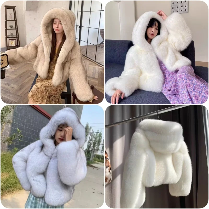 Плюшевое пальто из лисьего меха