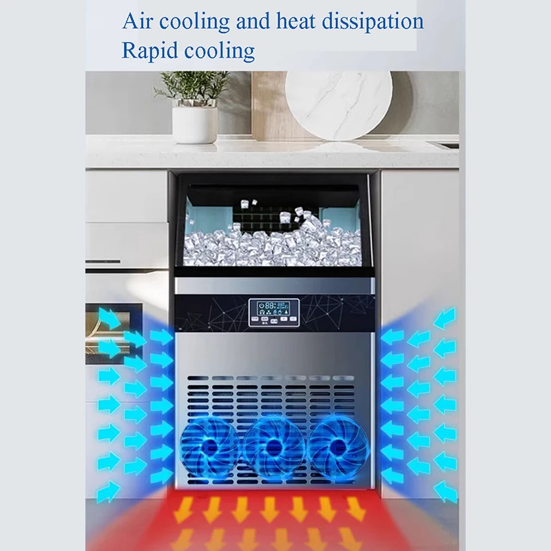 Льдогенератор PBOBP коммерческий с таймером 100 фунтов/день 24 часа контроль толщины