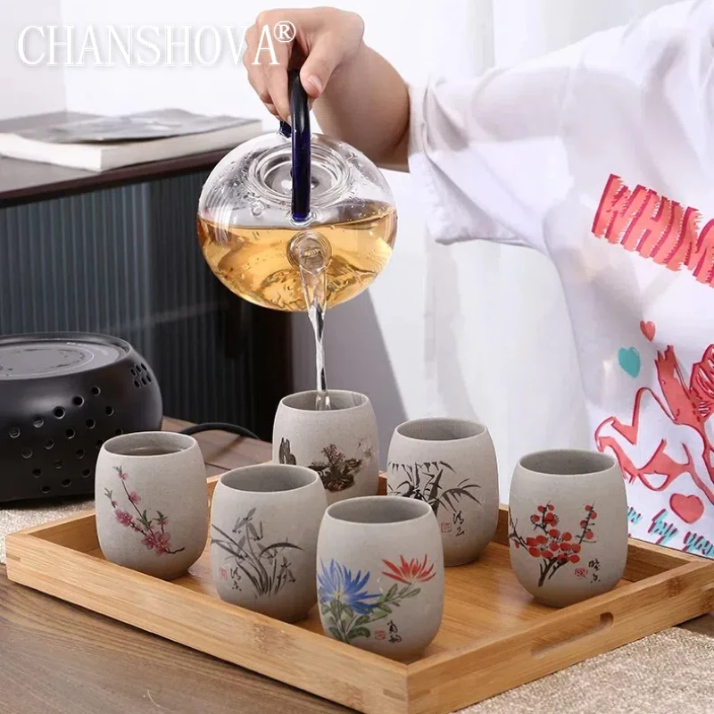 CHANSHOVA - керамическая чайная чашка в китайском стиле ретро из грубой керамики