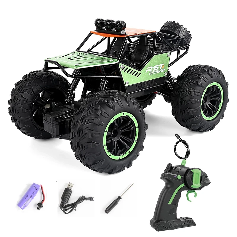 Green Rock Crawler 4WD Off Road RC Car Remote Control Toy Machine on Radio Control 4x4 Drive Car Toy for Boys Toy Gift