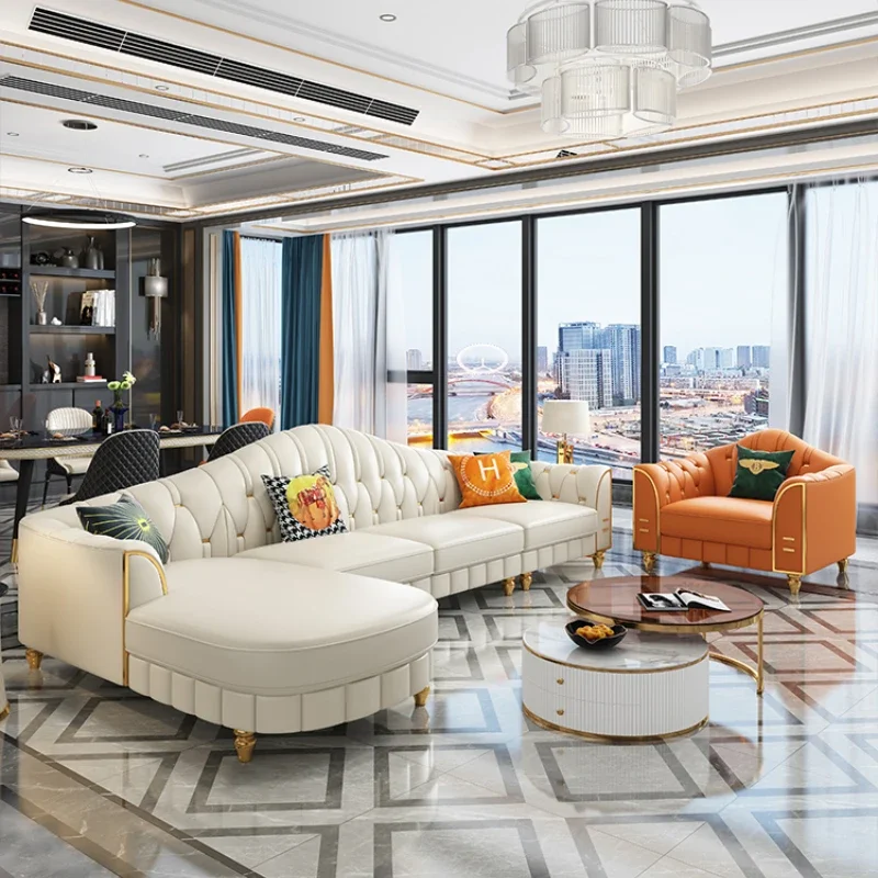 Итальянские дизайнерские роскошные диваны L-образной формы секционные