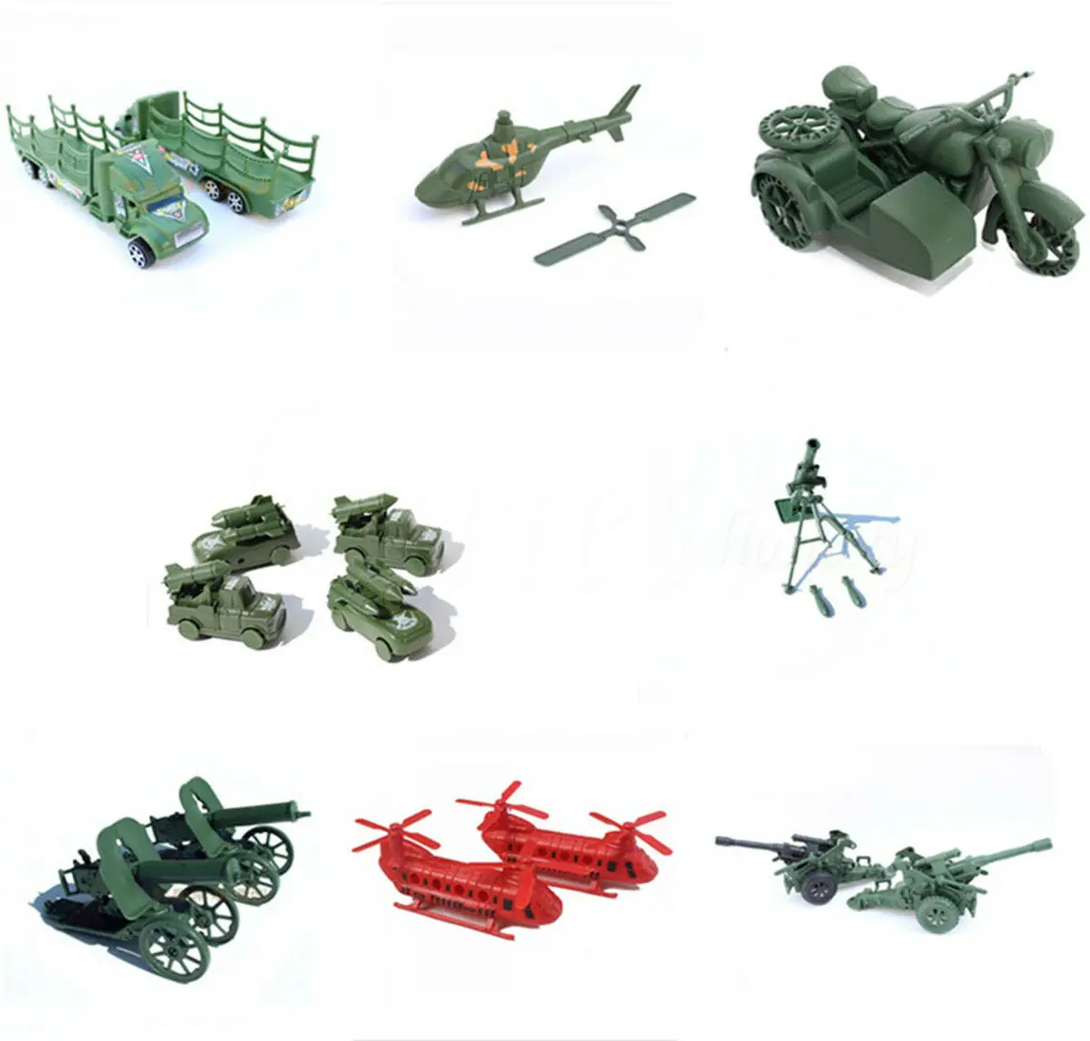 

1pc Military Truck Gun Weapon Model Army Men Toy Soldier Accessory 8 Styles