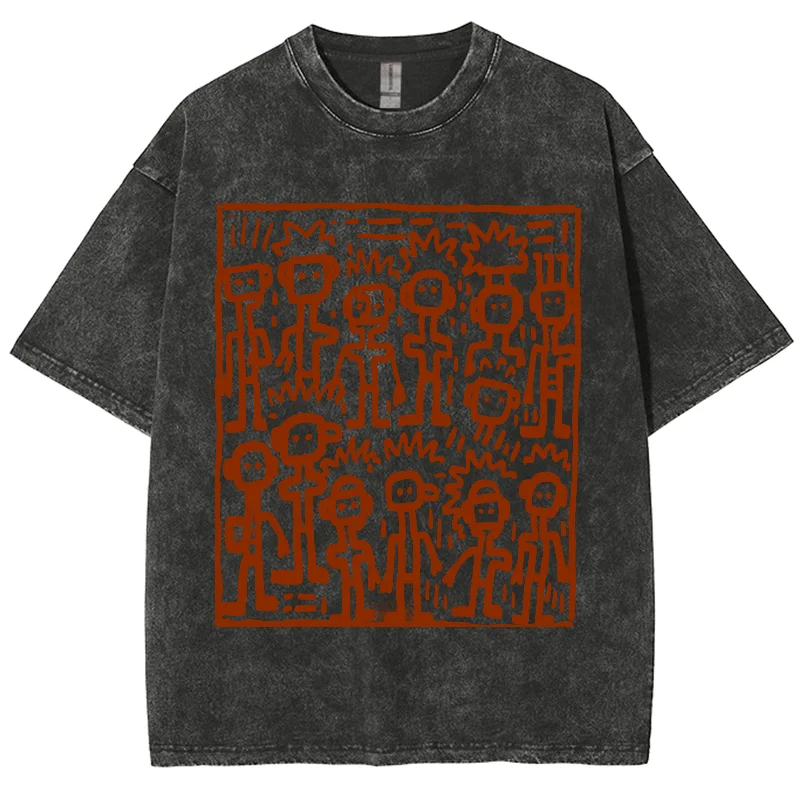 Футболка с принтом робота коротким рукавом и