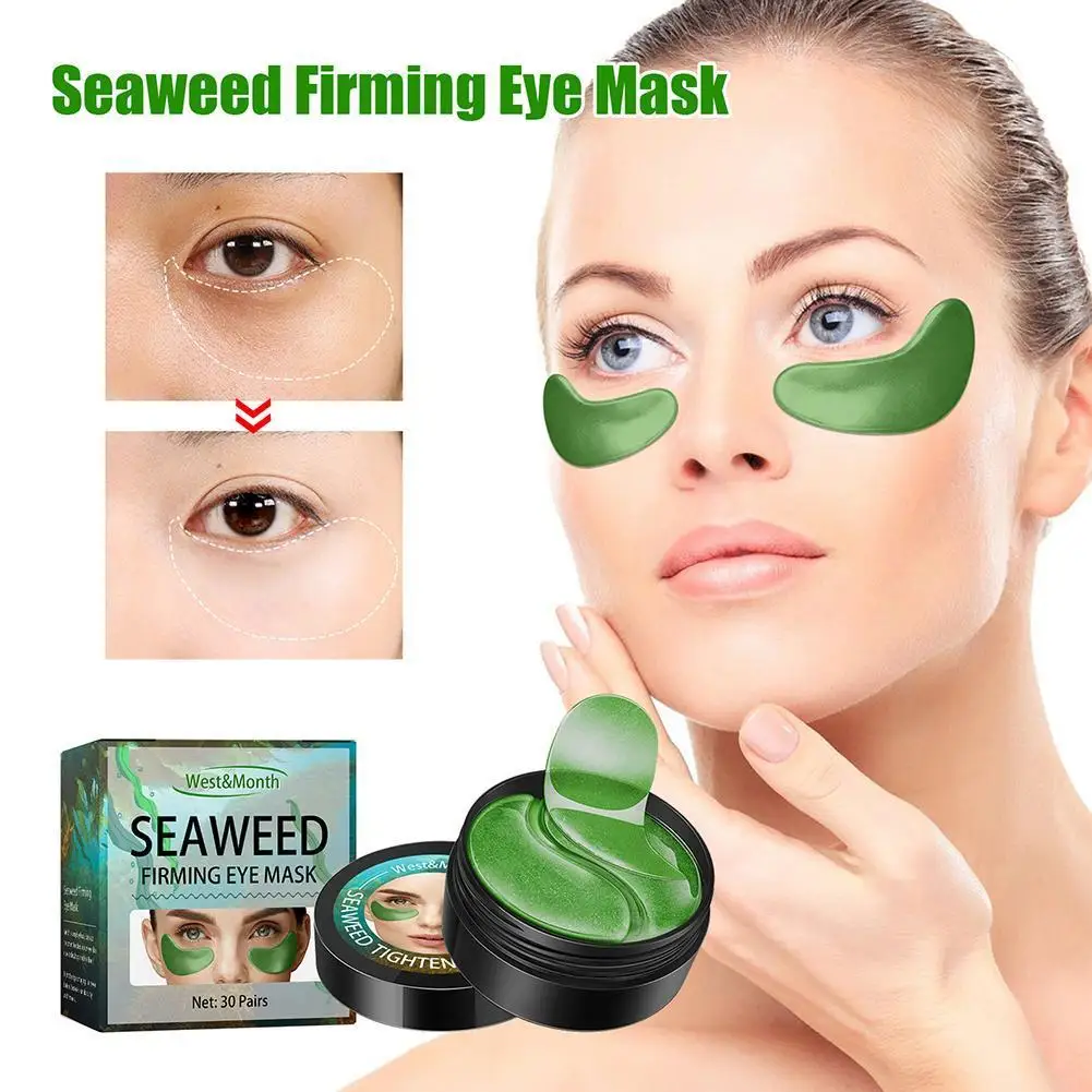 

Seaweed Firming Eye Mask Eye Patches for the Eyes Crystal Green Masks Anti Aging Dark Circle Puffiness Collagen Eyelid Patch New