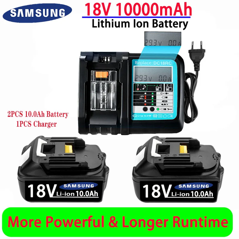 

Aicheriah 18V 10000mAh Li-Ion Battery Replacement BL1840 BL1850 BL1830 BL1860 LXT400 For Electric Drill Vacuum Cleaner