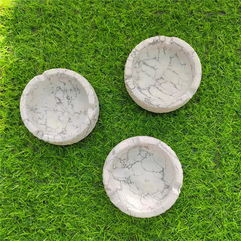 

Howlite курительная пепельница высокого качества круглой формы хрустальный подсвечник резьба для мужчин подарок ZY