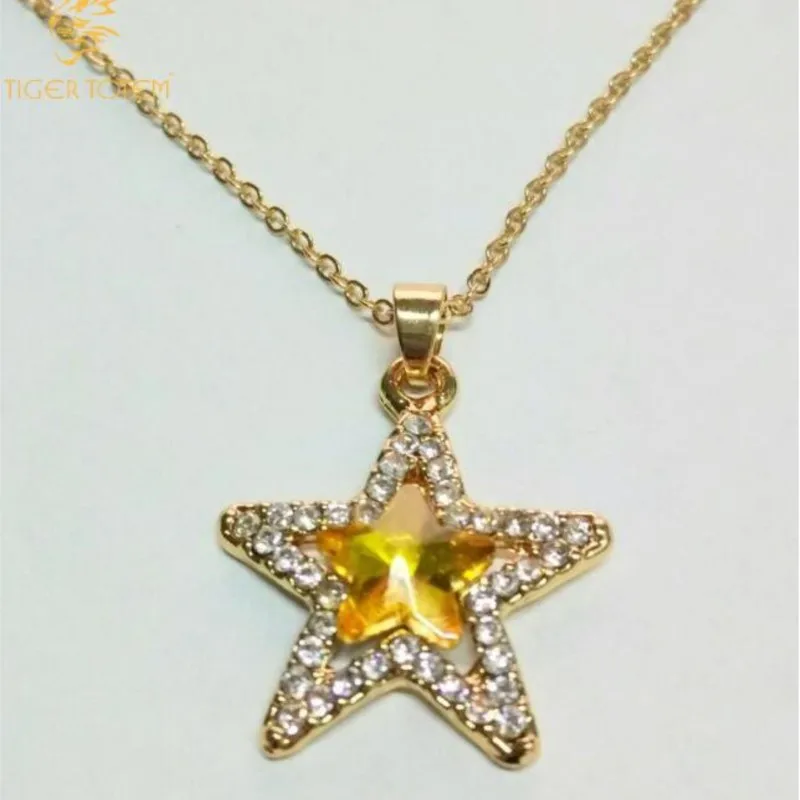 Австрийское хрустальное ожерелье с подвеской в виде пяти пуантов модное