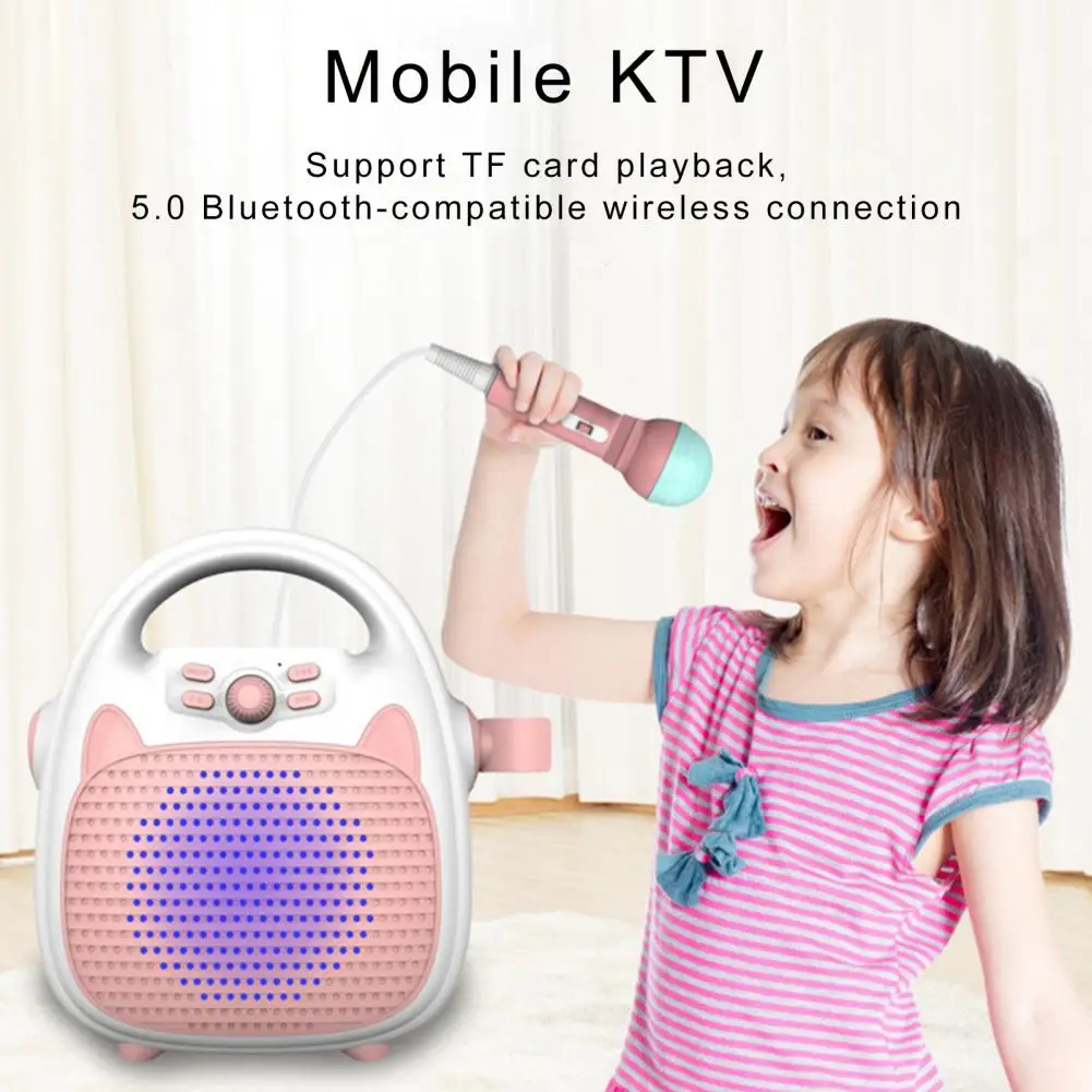 

Practical Kids Speaker with Microphone Singing Machine Multifunctional Soft Night Light