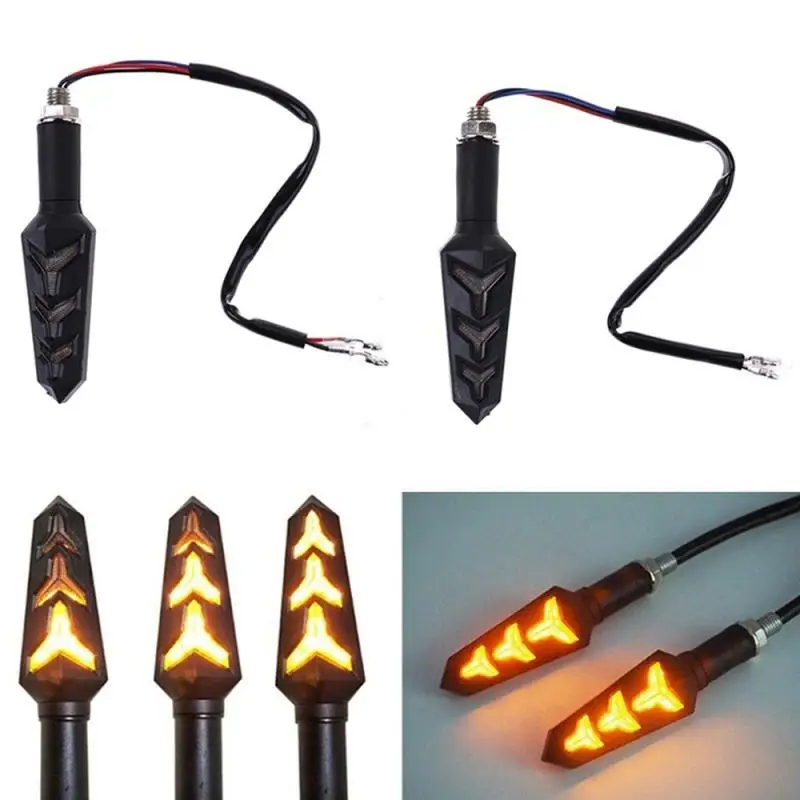 

2PCS Motorcycle LED Turn Signals Flowing Water Flashing Light Built Flexible Relay And Tail Motorcycle Flasher Indicator Parts