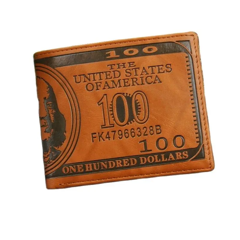 

2021 New Men Wallets Short Purses Cards ID Holder US Dollar Pattern Man Wallet Burse Short Male Clutch Purse Bags