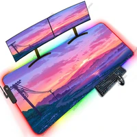 pixel neon japanese retro anime game mouse pad 1200x600 xxxl office on the table computer aesthetic oversized backlit led rgb