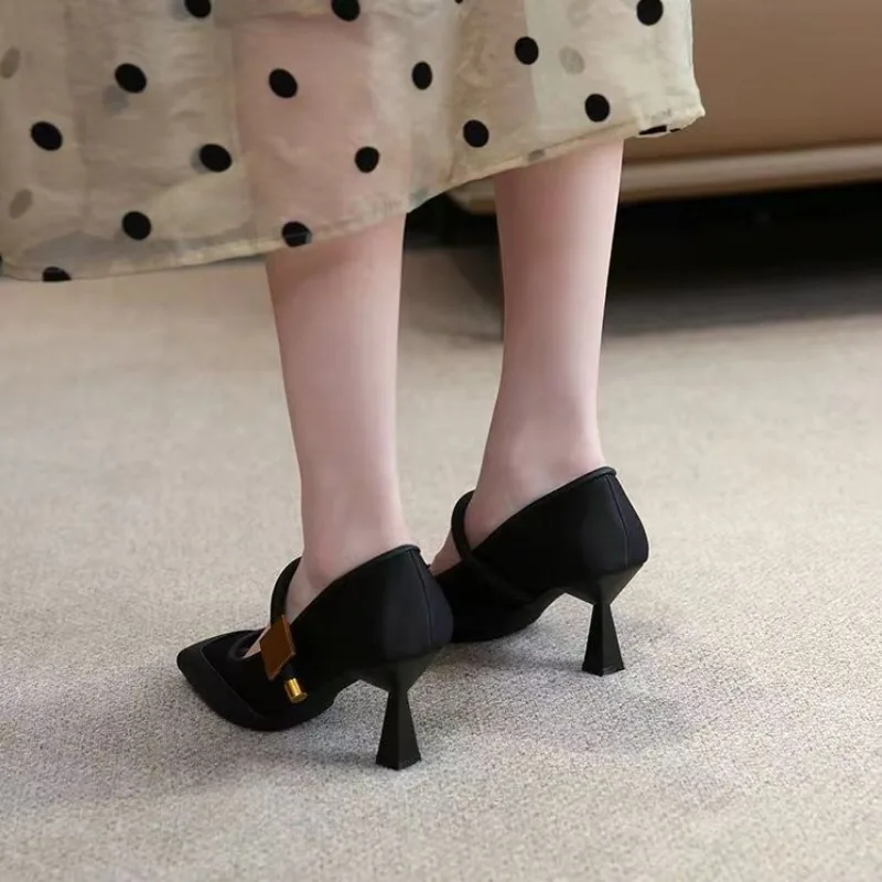 Женские Туфли Мэри Джейн французские туфли на высоком каблуке-шпильке с