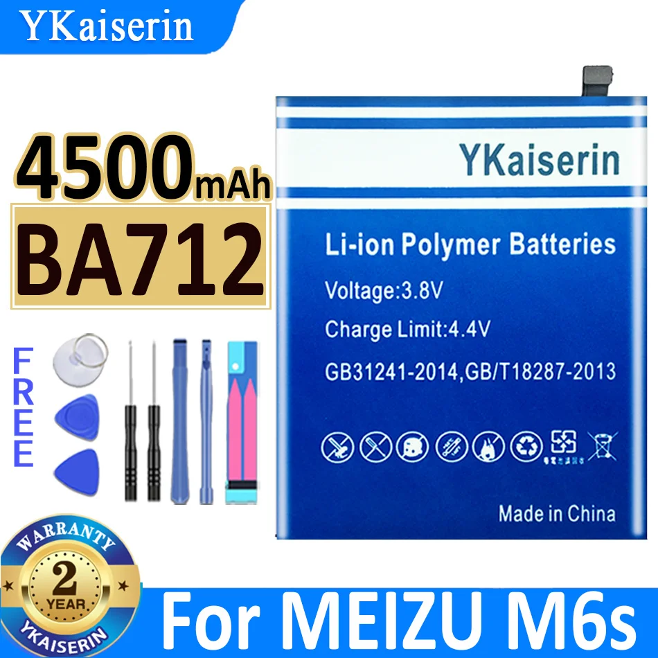 

4500mA Original YKaiserin Battery BA712 For MEIZU M6s Meilan S6 Mblu S6 M712Q/M/C M712H Phone Rechargeable Li-polymer Bateria