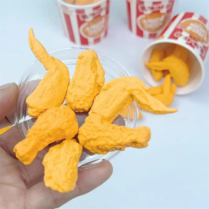 Креативный ластик с героями мультфильмов семейное ведро жареная искусственная