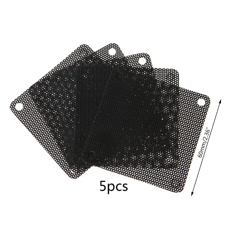 

16FB PC Fan Dust Mesh Chassis Cooler Filter Dustproof PVC Cover 5PCS