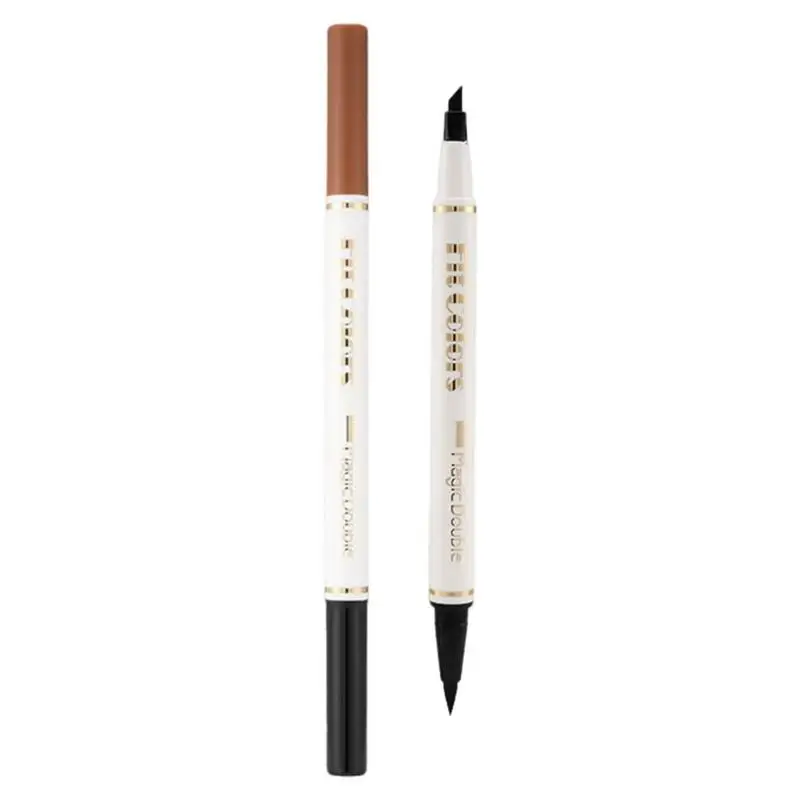 

2 in 1 Eyeliner Eyebrow Pencil Double-Headed Eyebrow Pen Liquid Eyeliner Waterproof Eyebrow Pen Eye Brow Pencil Eye Liner Long L