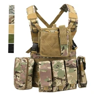 tactical airsoft paintball molle rrv assault military hunting vest with triple double magazine pouches edc accessory bag