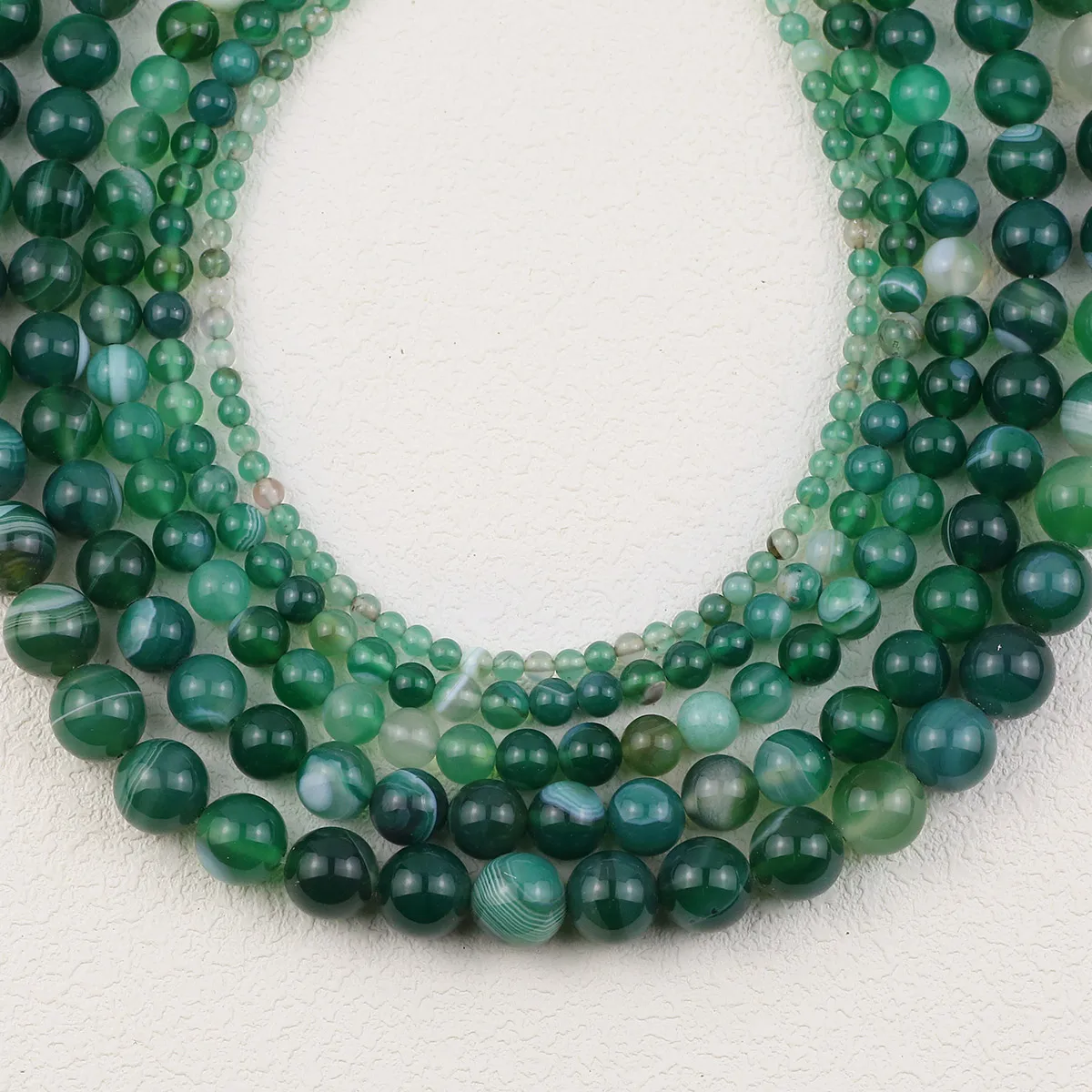 Круглые бусины из натурального агата с зеленой полосой 4 6 8 10 12 мм