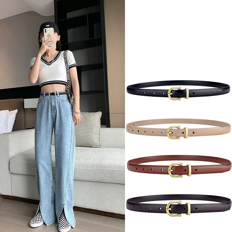 High-quality Leather Belts for Women Fashion Designer Classic Jeans Retro Simple Pin Buckle Female New Denim Dress Luxury Belt